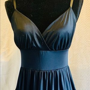 Black silky flowing party dress